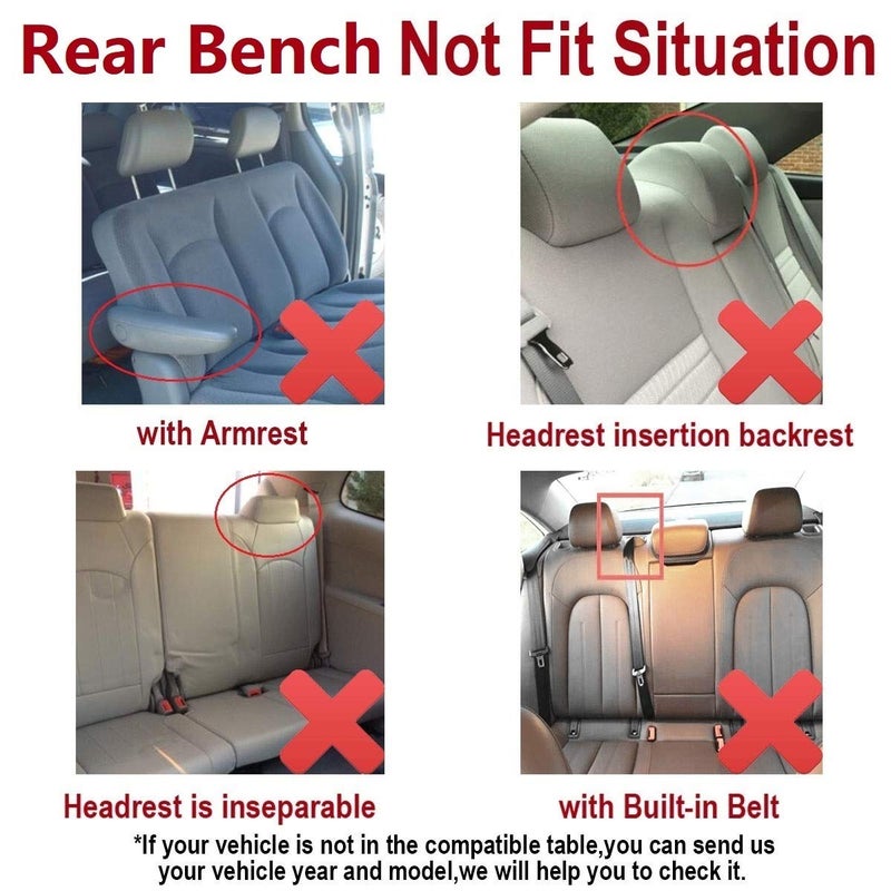 Flying Banner Car Seat Covers Front Seats Rear Bench Polyester car seat Protectors Easy installations Rear Bench Split Classic Man Lady Truck (Full Set - Low Back, Black Gray) - Image 5